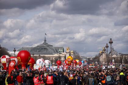Manifestación por la reforma de pensiones en París, Francia, el 15 de marzo de 2023. 