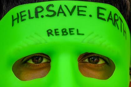 Manifestante por el Amazonia en Mumbai, India