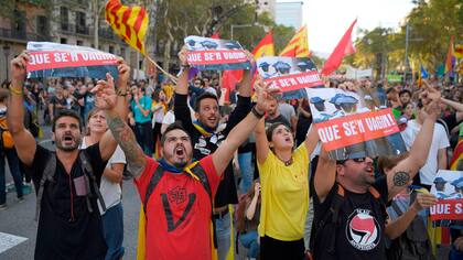 Protestas independentistas en las calles de Barcelona