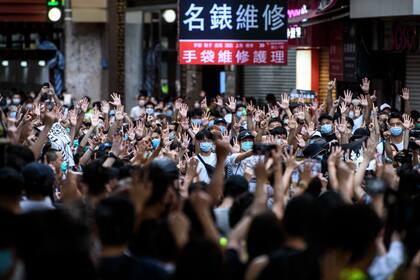 Una protesta en Hong Kong, que vive tiempos convulsos desde el año pasado