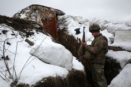 Maniobras militares en la frontera ucraniana. (Photo by Anatolii STEPANOV / AFP)