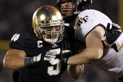 Manti Te''''o, durante un partido de Notre Dame