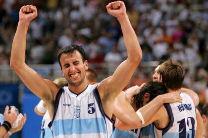 El festejo de Manu en Atenas 2004