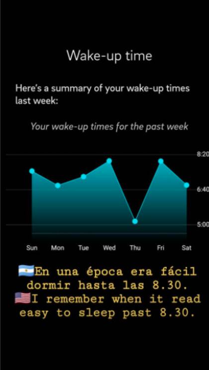 Manu Ginóbili, en Instagram: "En una época, era fácil dormir hasta las 8:30"