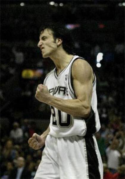 Manu Ginóbili y toda la euforia por el éxito ante los Rockets