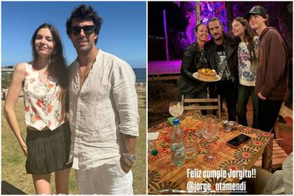 Manu Urcera junto a su sobrina Helena Otamendi, retratada a continuación junto a su mamá, Gege Neumann, y el resto de la familia