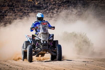 Con el cuatriciclo con el N°154 y también en Arabia Saudita, Manuel Andújar ganó su primer Rally Dakar; tres años después repitió la proeza