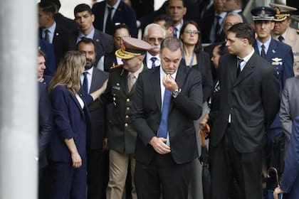 Manuel Adorni, durante el acto por los 44 años de la Guerra de Malvinas