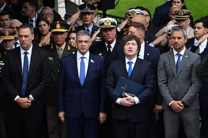 Manuel Adorni, Jorge Macri, Javier Milei y Martin Menem