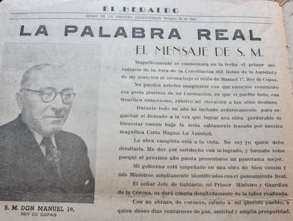 Manuel I, rey de copas, el monarca del Reino de Chascomús.