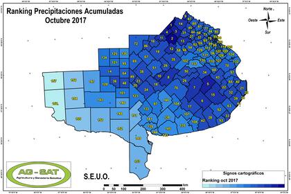 Mapa 3, uno por uno, los partidos con más lluvias