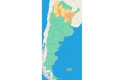 Mapa de alertas en el país