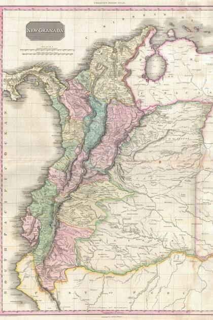 Mapa de la Nueva Granada en 1818, por Jhon Pinkerton