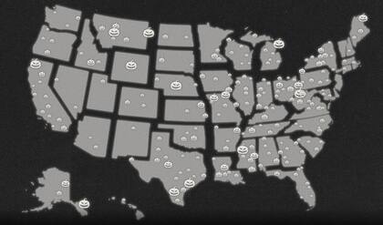 Mapa de la tendencia de disfraces que hay en EE.UU.