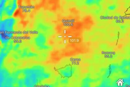 Mapa de la zona de Quimilí, Santiago del Estero