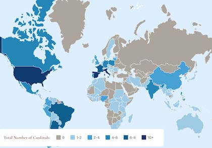 Mapa de los cardenales
