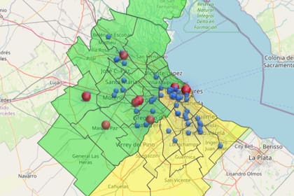 Mapa de los cortes de luz de Edesur y Edenor, en medio de la ola de calor que afecta a la ciudad de Buenos Aires y alrededores