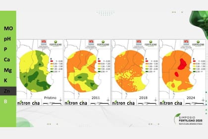 Mapa de los nutrientes en los suelos en los últimos años en la Argentina