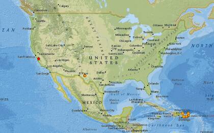 Mapa de los sismos ocurridos en Estados Unidos y el Caribe en las últimas 24 horas