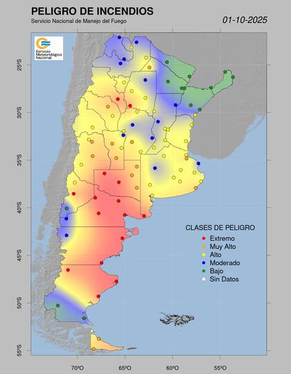 Mapa de peligro de incendios