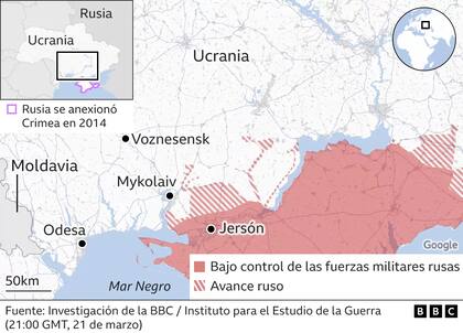 Mapa de situación de la guerra