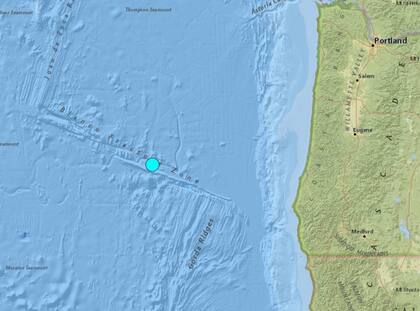 Mapa del área de riesgo de terremotos cerca de EE.UU.