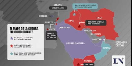 Mapa del conflicto en Medio Oriente