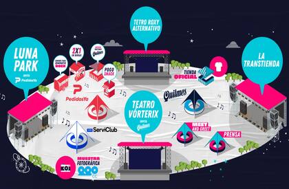 Mapa del Cosquín Rock Festival Online