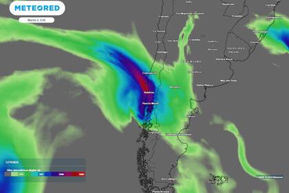 Mapa del desarrollo de las precipitaciones