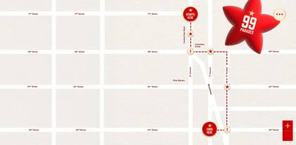 Mapa del desfile de Thanksgiving de Macy's en 2025 (Macy's)