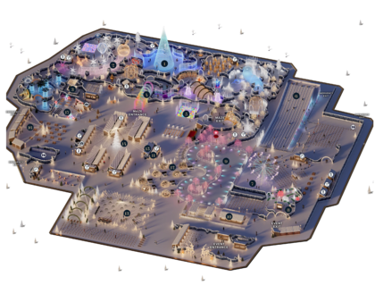 Mapa del laberinto y parque navideño en Los Ánegeles (enchantchristmas)