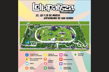 Mapa del Lollapalooza 2023
