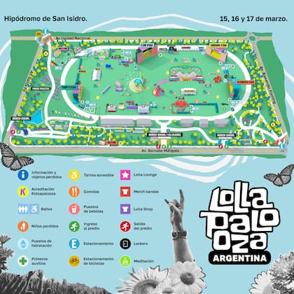 Mapa del Lollapalooza Argentina 2024