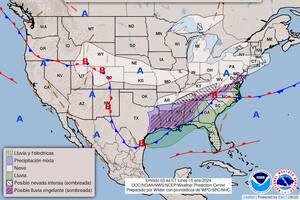 Mapa del pronóstico del clima en Estados Unidos para este lunes 15 de enero