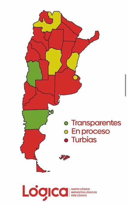 Mapa del Régimen de Transparencia Fiscal, elaborado por la organización Lógica