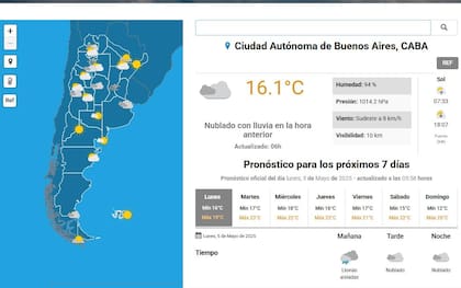 Mapa en vivo de las tormentas en Buenos Aires hoy: hasta cuándo seguirán las lluvias.