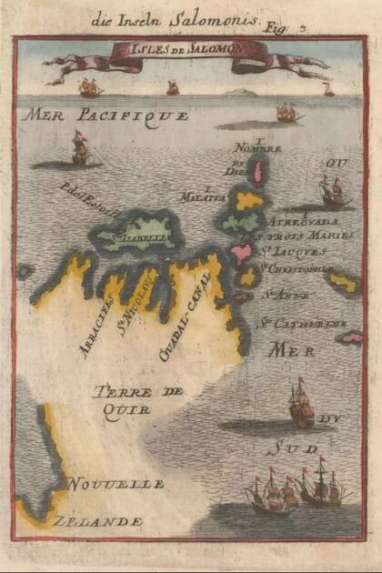 Mapa "Isles de Salomon" de Allain Manesson-Malle (1630-1706)