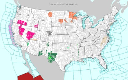 Mapas de pronóstico muestran temperaturas sofocantes: Dallas alcanzará 35°C con tormentas vespertinas, Miami 33°C con humedad extrema y Nueva York 31°C antes de las tormentas severas previstas para la tarde