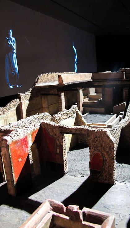 Maqueta que evoca las construcciones de la antigua Roma