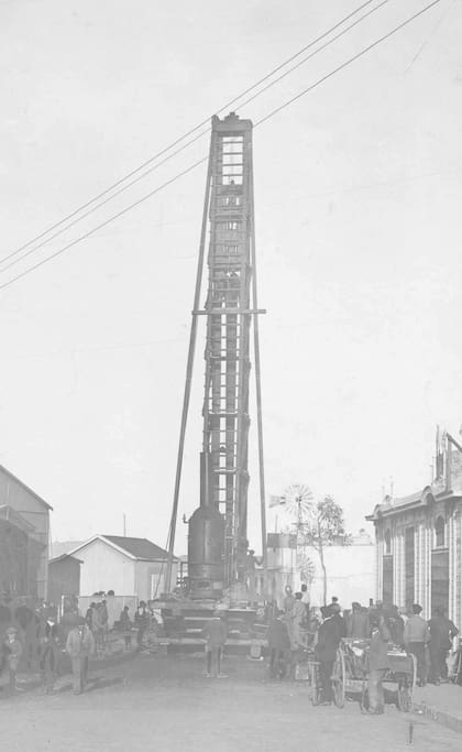 Maquinaria empleada en 1912 para la construcción de la tercera rambla.