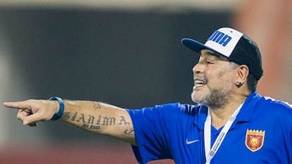 Maradona, en el partido de este viernes