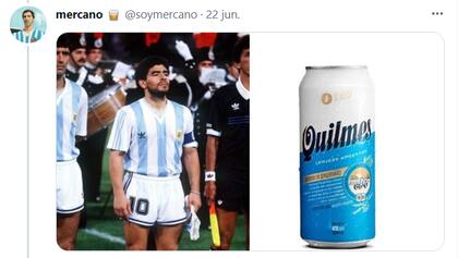 Maradona jugando para la selección argentina