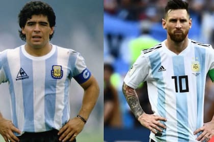 Maradona y Messi, con la selección