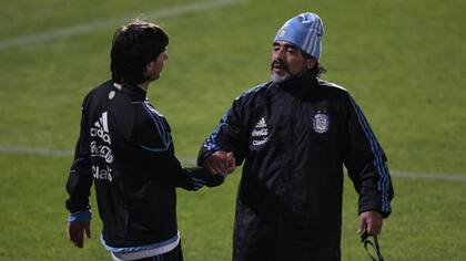 Maradona y Messi, cuando convivieron en la selección