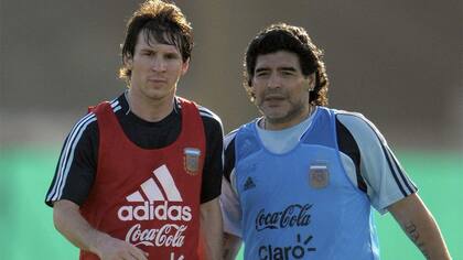 Maradona y Messi, cuando Diego era el entrenador de la selección Argentina