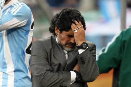 Maradona y su lamento en el mundial de Sudáfrica