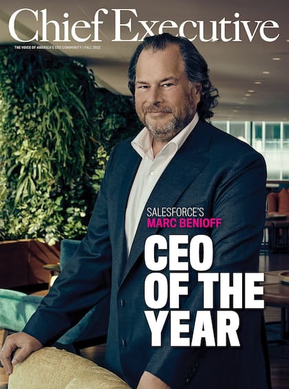 Marc Benioff recibio en el año 2022 el premio al director ejecutivo del año por la revista Chief Executive
