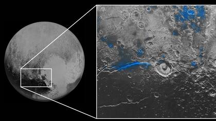Marcas de hielo identificadas en el planeta enano