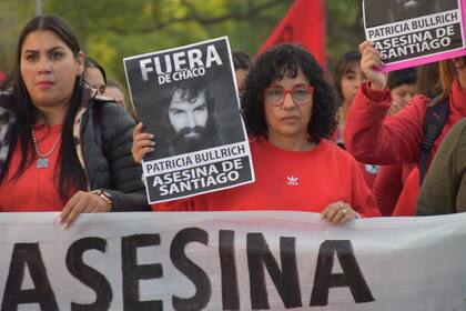 Marcela Acuña, el 30 de mayo de 2023, en una marcha contra Patricia Bullrich