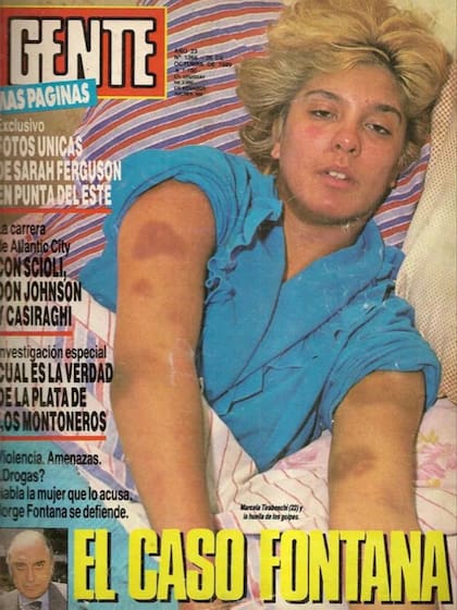 Marcela Tiraboschi en la publicación en la que denunció públicamente a Fontana por agresiones físicas; luego lo llevó a la Justicia, pero el conductor fue sobreseído